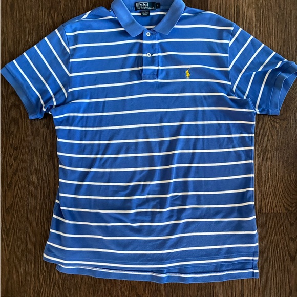 Polo Ralph Lauren Blue Striped Men’s Polo Shirt - Picture 7 of 8